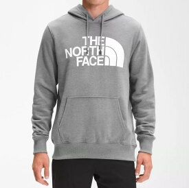 【簡単!!エントリーで必ずP10倍】 The North Face (ザ・ノースフェイス) ロゴプリント プルオーバー スウエット フーディー パーカー(Half Dome Pullover Hoodie)メンズ (TNF MIDUM GREY HEATHER/TNF WHITE) 新品 EU/USAモデル 2023秋冬