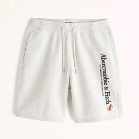 Abercrombie＆Fitch (アバクロンビー＆フィッチ) アバクロ ロゴ刺繍 スエット ショーツ (Embroidered Logo Fleece Shorts) メンズ (Light Heather Grey) 新品