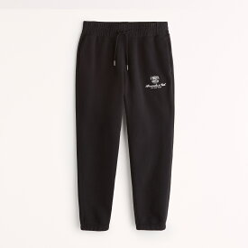 Abercrombie＆Fitch (アバクロンビー＆フィッチ) クレストロゴ シンチドスウェットパンツ (Crest Logo Cinched Sweatpants Short) メンズ (Black) 新品