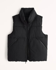 [エントリーでP最大13倍] Abercrombie＆Fitch (アバクロンビー＆フィッチ) ヘビーウエイト パファーベスト (Heavyweight Puffer Vest) メンズ (Black) 新品