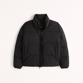 [エントリーでP最大13倍] Abercrombie＆Fitch (アバクロンビー＆フィッチ) リラックス ヘビーウェイト ダウンジャケット (Heavyweight Puffer) メンズ (Black) 新品