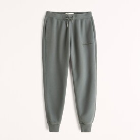 Abercrombie＆Fitch (アバクロンビー＆フィッチ) スクリプト ロゴ ジョガーパンツ (スエットパンツ) (Script Logo Joggers) メンズ (Green) 新品 (softAF)