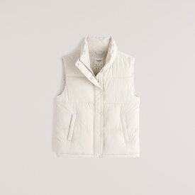 【6月中はエントリーで必ずP10倍!!】 Abercrombie＆Fitch (アバクロンビー＆フィッチ) パファーベスト (Puffer Vest) レディース (Cream) 新品