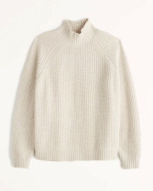 Abercrombie＆Fitch (アバクロンビー＆フィッチ) オーバーサイズ モックネック セーター (oversized softAF mockneck sweater) メンズ (Cream) 新品