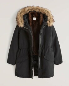 Abercrombie＆Fitch (アバクロンビー＆フィッチ) 正規品 スリーインワン パーカー ジャケット (A&F 3-in-1 Parka) レディース (Black) 新品