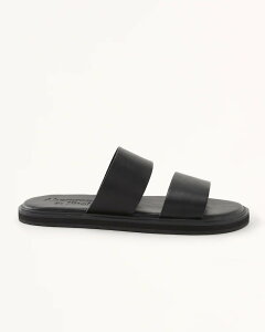 yP5{!!z11/20 20`AbercrombieFitch (AoNr[tBb`) Ki B[KU[T_ (Faux Leather Slides) Y (Black) Vi