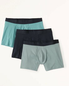 Abercrombie＆Fitch (アバクロンビー＆フィッチ) 3枚セットアンダーウェア（ボクサーブリーフパンツ）(3-Pack Boxer Briefs) メンズ (Blue) 新品