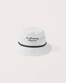 【5/23 14時~簡単!!エントリーで必ずP13倍】 Abercrombie＆Fitch (アバクロンビー＆フィッチ) ロゴ刺繍 ゴルフ バケットハット (Golf Bucket Hat) 男女共用 ユニセックス (White) 新品