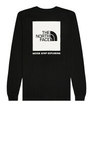 【6月中はエントリーで必ずP10倍!!】 送料無料 USAモデル The North Face (ザ・ノースフェイス) ボックスロゴ バックプリント 長袖Tシャツ ロンT ( L/S BOX NSE TEE ) メンズ (TNF BLACK/TNF WHITE) 新品 正規品 EU/USAモデル 2023秋冬