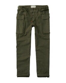 Abercrombie＆Fitch (アバクロンビー＆フィッチ) 日本未発売 ヘリンボン カーゴパンツ (1892 Collection) (Straight Big Pocket Cargo Pants) メンズ (Olive) 新品