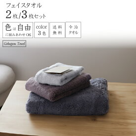 [3枚購入で1枚200円お得] フェイスタオル 国産 自由に選べるカラー ロングパイル 滑らか 柔らかさ柔らかさ セット 厚手 ふっくらふかふか コットン100％ 2枚/3枚 34×85cm 今治ブランド グレイッシュカラー 送料無料 極上タオルスーペリア