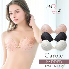 ヌーブラ 正規品 30%OFF！ パテッドヌーブラ カロル 送料無料※セール品の返品交換不可 公式 SALEヌーブラ NuBra 正規品 背中みせ 谷間 デザイン エアライト ブラジャー フロントホック ノンワイヤー シリコンブラ ヌードブラ 2025SALE