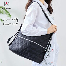 ハート柄キルティング2WAYバッグ◆レディース 鞄 カバン かばん ショルダーバッグ キルティング ハート柄 黒 リュック カジュアル モード 上品 大人