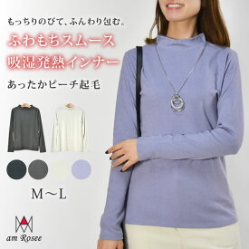 ●期間限定●レディース インナー カットソー プルオーバー トップス ハイネック ストレッチ 無地 防寒 発熱 長袖 レイヤード 定番 ベーシック 秋 冬 春 スムース 起毛 もっちり ふんわり あったか 送料無料