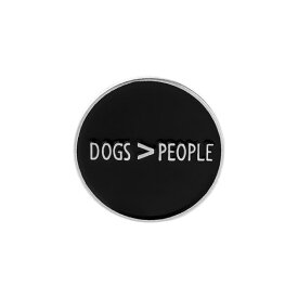 ピンズ ピン バッジ ブローチ バッヂ (銀 シルバー Dogs People 犬 イヌ　人間より犬 ) 送料無料