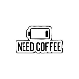 ピンズ ピン バッジ ブローチ バッヂ ( need coffee ) コーヒーがほしい　コーヒー切れ 送料無料