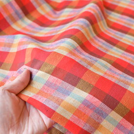 10cm単位水通し不要 【広巾】遠州綿紬 夕映え120cm巾