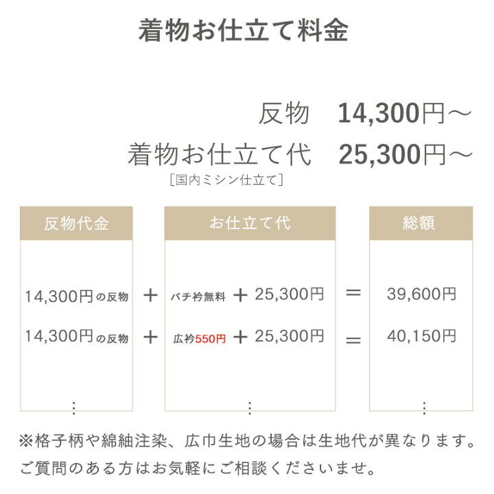 楽天市場】洗える着物 お仕立て○国内ミシン仕立て○納期約1ケ月半ほど  