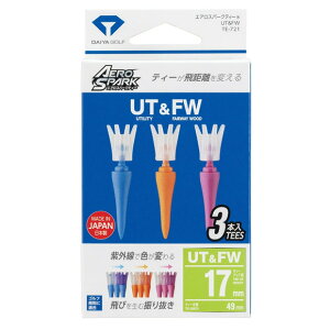 �_�C���G�A���X�p�[�N�e�B�[UT��FW�@TE-721�@3�{��[ Daiya Golf AERO SPARK TEE�@���E���h�p�i�@�S���t]