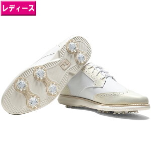 tbgWC 2026 Traditions Wing Tip Women@StV[Y@#97940@White / Gold@ USdl [FootJoy@h@p@fB[X@XpCN ECO`bv@St]
