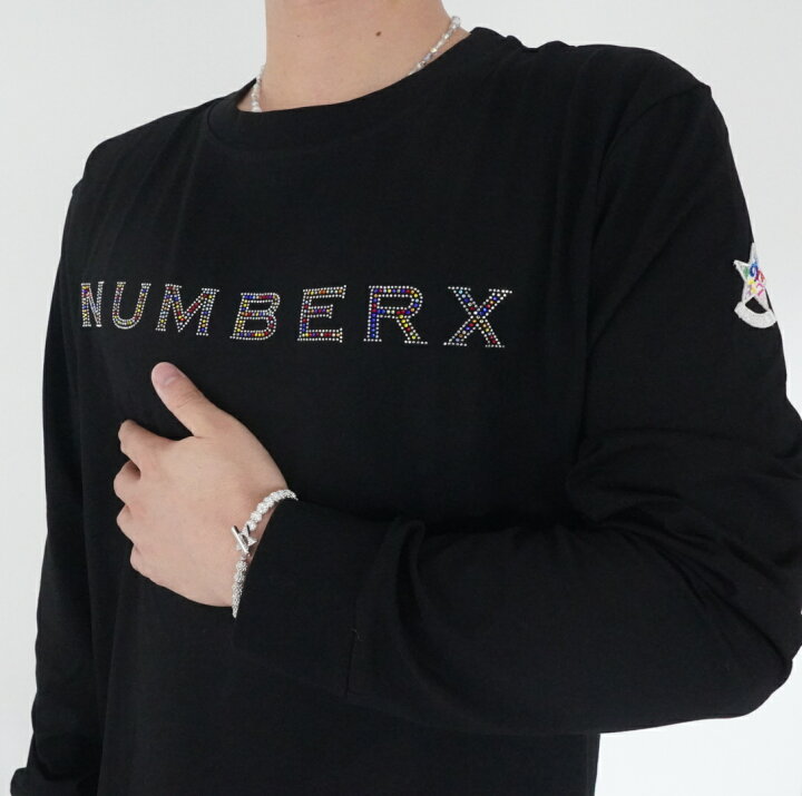 楽天市場】NUMBERX ラインストーン ロゴ 長袖Tシャツ 長袖 大きい 