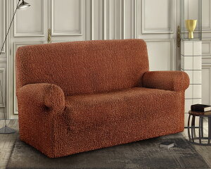 ふんわりなめらかソファーカバー 3人掛用 肘付き イタリア製 無地 フィットタイプ 簡単 ピッタリフィット ずれない 伸縮生地 おしゃれ 高級 春 新生活 模様替え 「スーパーソフト」