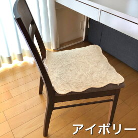 【クーポン有】チェアパッド 椅子カバー 椅子シート 座面 45×45cm サラサラ さわやか 新生活 春 夏 洗える 白 アイボリー ベージュ 薄い 軽い 刺しゅう カーシート 運転席 助手席 四角 正方形 車 滑り止め 送料無料 シートクッション 模様替え