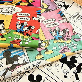 ≪無料レシピ有≫生地 Disney『ミッキーマガジン』 シーチング生地 ( ディズニー 入園入学 キャラクター ミッキー ミニー 布地 ) 50cm単位