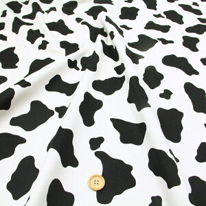 ≪無料レシピ有≫ホルスタイン柄 ツイル生地 ( ハンドメイド 雑貨 バッグ インテリア エプロン ポーチ 学校 入園入学 cow 牛 布地 アニマル柄 ) 50cm単位