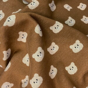 ≪無料レシピ有≫Bear's face ジャガードニット生地 スパッツ モンキーパンツ ネックウォーマー レッグウォーマー カーディガン 花柄 韓国 服地 布地 50cm単位