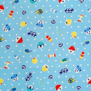 ≪無料レシピ有≫アニマルサウナ シーチング生地 動物 ペンギン パンダ あざらし サウナ 入園 入学 巾着 ハンドメイド 裁縫 エプロン ポーチ 手作り 布地 50cm単位