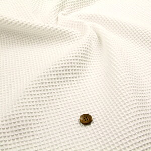 コットンワッフル生地 ( 無地生地 スタイ おくるみ バッグ ハンドメイド 雑貨 インテリア 布地 ) 50cm単位