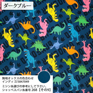 ≪無料レシピ有≫Colorful Dinosaur オックス生地 恐竜 カラフル POP 入園 入学 学校用品 エプロン 雑貨 ハンドメイド 裁縫 手作り 布地 50cm単位