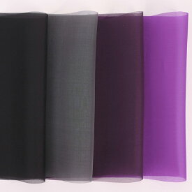 ベトナム製シルクオーガンジー(約45×25cm) 紫・黒系 4色セット つまみ細工用【RCP】