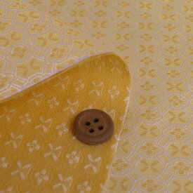 金襴生地(金らん) 干支向き 変わり木瓜つなぎ(黄色) 10cm単位 切り売り
