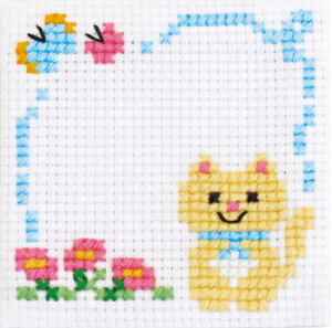 キット・はじめてのクロス・ステッチ ネコのおさんぽ