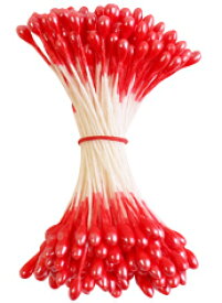 つまみ細工用花芯（ペップ）大・赤系 約144本入