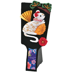 干支キット つまみ細工で作る 子(ねずみ)の羽子板