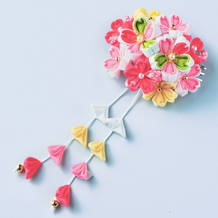楽天市場】つまみ細工キット・はなやぎ髪飾り（ピンク） : 布がたり  
