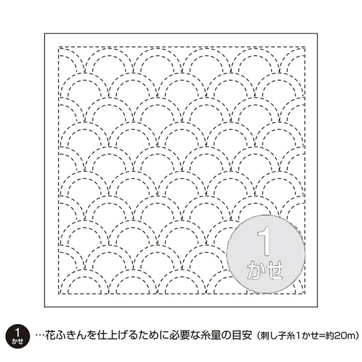 楽天市場 刺し子布 花ふきん布パック 青海波 白 Rcp 布がたり ちりめん和柄生地と手芸
