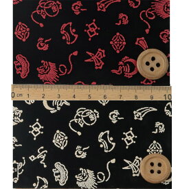 印伝調生地・宝尽くし（92×50cm）白