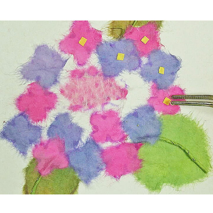 楽天市場 和紙ちぎり絵キット ミニ壁掛け 紫陽花 Rcp 布がたり ちりめん和柄生地と手芸