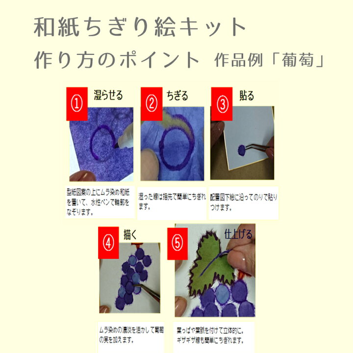 楽天市場 和紙ちぎり絵キット ミニ壁掛け 紫陽花 Rcp 布がたり ちりめん和柄生地と手芸