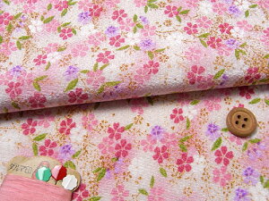 ちりめん生地・おぼろ桜(白/ピンク) 10cm単位 切り売り