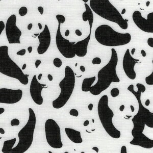 ふんわりマシュマロ触感! 1m単位切り売り 二重ガーゼ ダブルガーゼ パンダらけ Wガーゼ ヴァージョン 生地 布 布地 パンダ パンダ柄 パンダ柄布地 柄 動物 動物柄 動物柄生地 アニマル アニマ