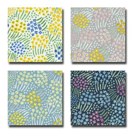 1m単位切り売り オックス プリント お花畑 4色あります 生地 布 布地 花柄 かわいい オックス生地 オックスフォード 女の子 北欧 北欧風