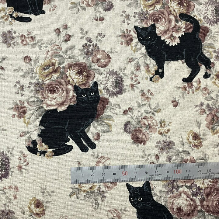 楽天市場】ALTO ALBERT COLLECTION綿麻キャンバスプリント 薔薇と黒猫 