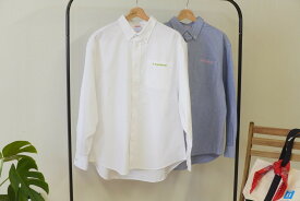 熊野【T-Factory's Selection】オックスフォード長袖シャツ 綿100% ★オックスフォード素材を使ったベーシックなシャツ ★カラー：ホワイト・ブルー　サイズ：M/L/XL