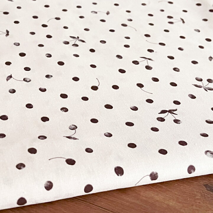 楽天市場】【10センチ単位】さくらんぼ柄 生地 布 チェリードット【2  