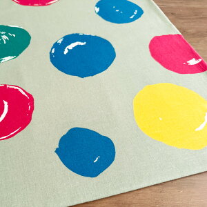 【10センチ単位】生地 布 大きな和柄水玉 綿麻シーチング エアータンブラーワッシャー コットン85% リネン15% 【3】グレージュ 大柄 和柄 商用利用可 ヌノズキ 大きな和柄水玉10cm